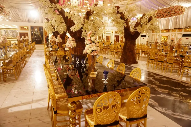 Flowers along the tables
