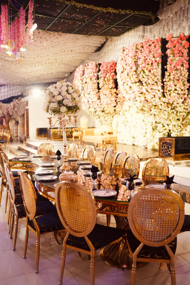 Tables facing the stage