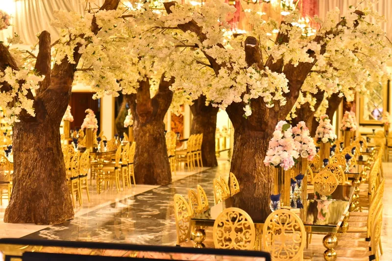 White blossom trees